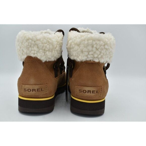 Sorel Womens Size 7 Harlow Lace Cozy Velvet Tan Blackened Brown Waterproof Boots - Picture 9 of 12
